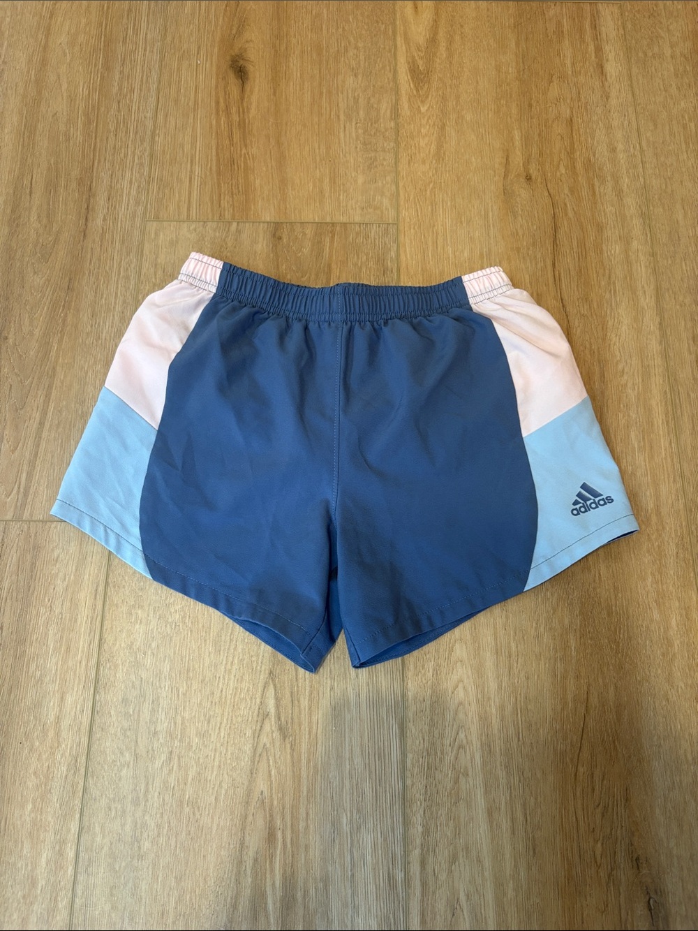 Adidas Girl’s Navy and Light Blue Colorblock Running Shorts